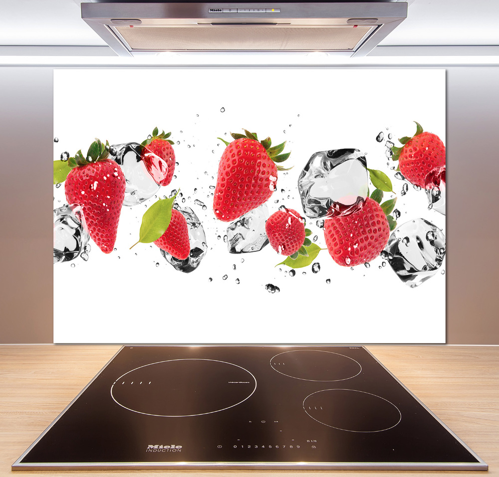 Kitchen splashback Strawberries and water