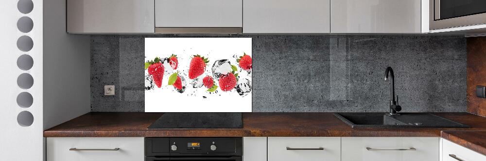 Kitchen splashback Strawberries and water