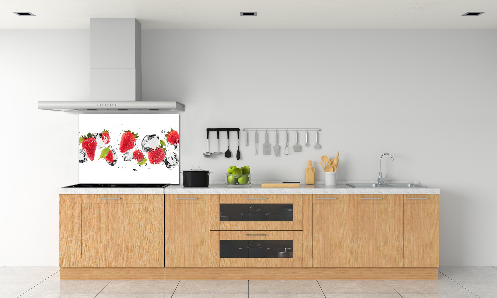 Kitchen splashback Strawberries and water