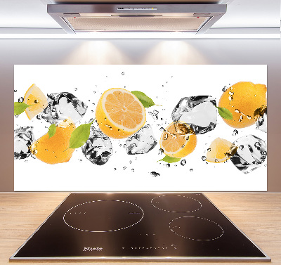 Glass splashback Lemon and water