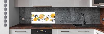 Glass splashback Lemon and water