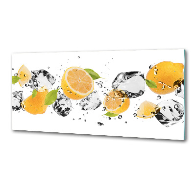 Glass splashback Lemon and water