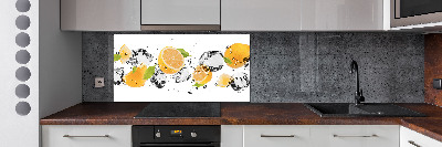 Glass splashback Lemon and water