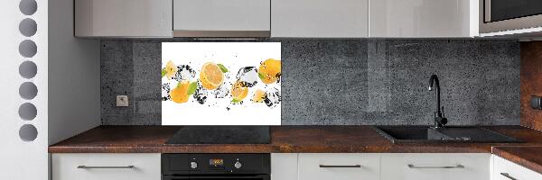 Glass splashback Lemon and water