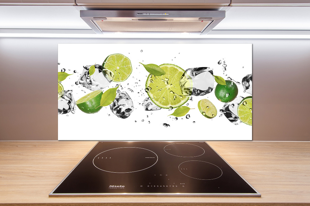 Glass splashback Lime and water