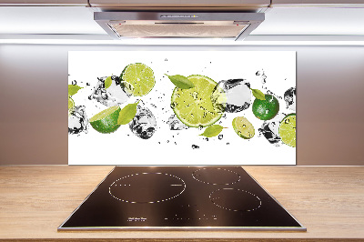 Glass splashback Lime and water