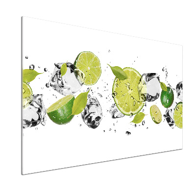 Glass splashback Lime and water