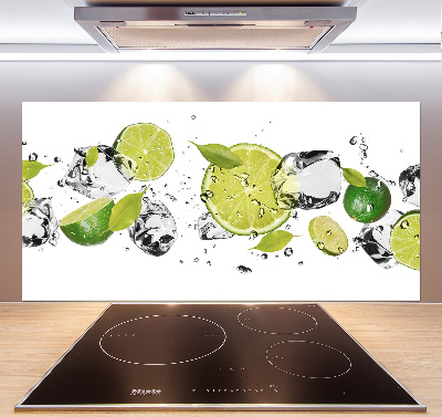 Glass splashback Lime and water