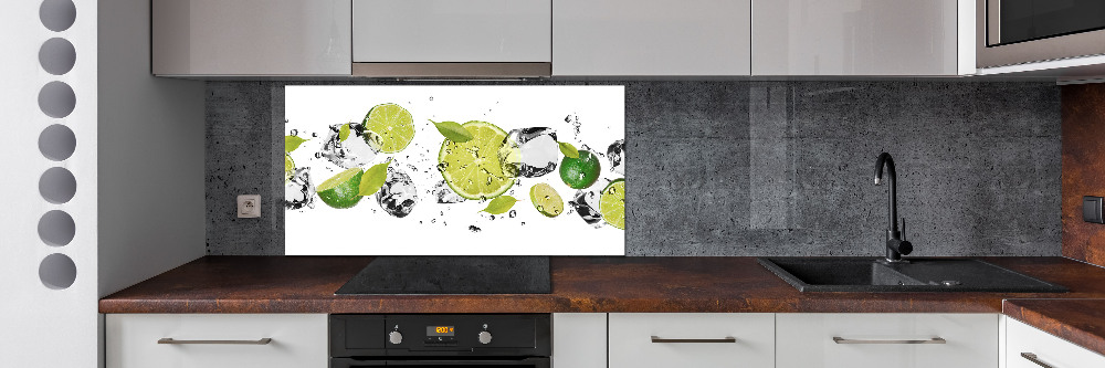 Glass splashback Lime and water