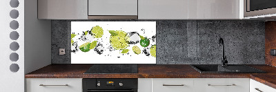 Glass splashback Lime and water