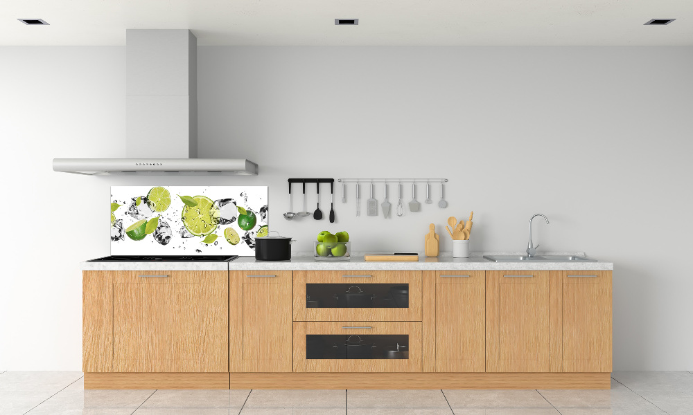 Glass splashback Lime and water