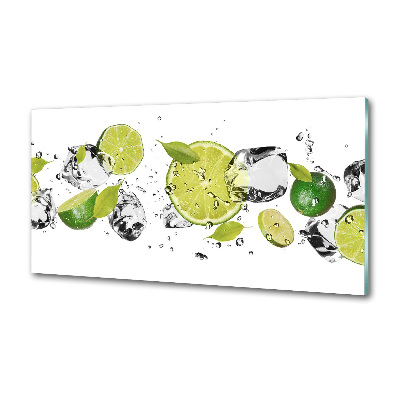 Glass splashback Lime and water