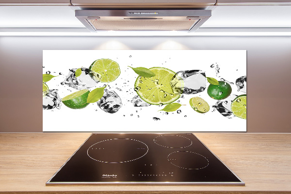 Glass splashback Lime and water