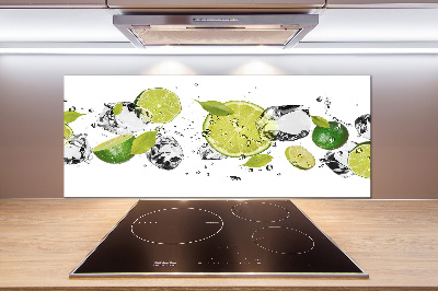 Glass splashback Lime and water