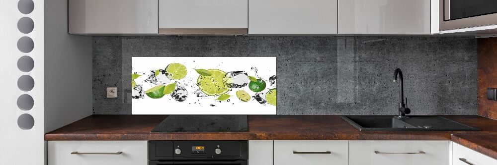 Glass splashback Lime and water