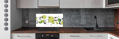 Glass splashback Lime and water