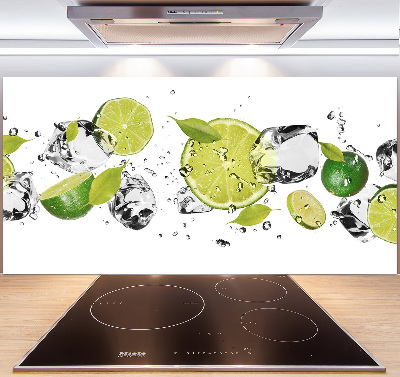 Glass splashback Lime and water