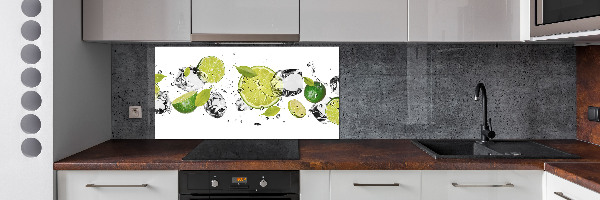 Glass splashback Lime and water