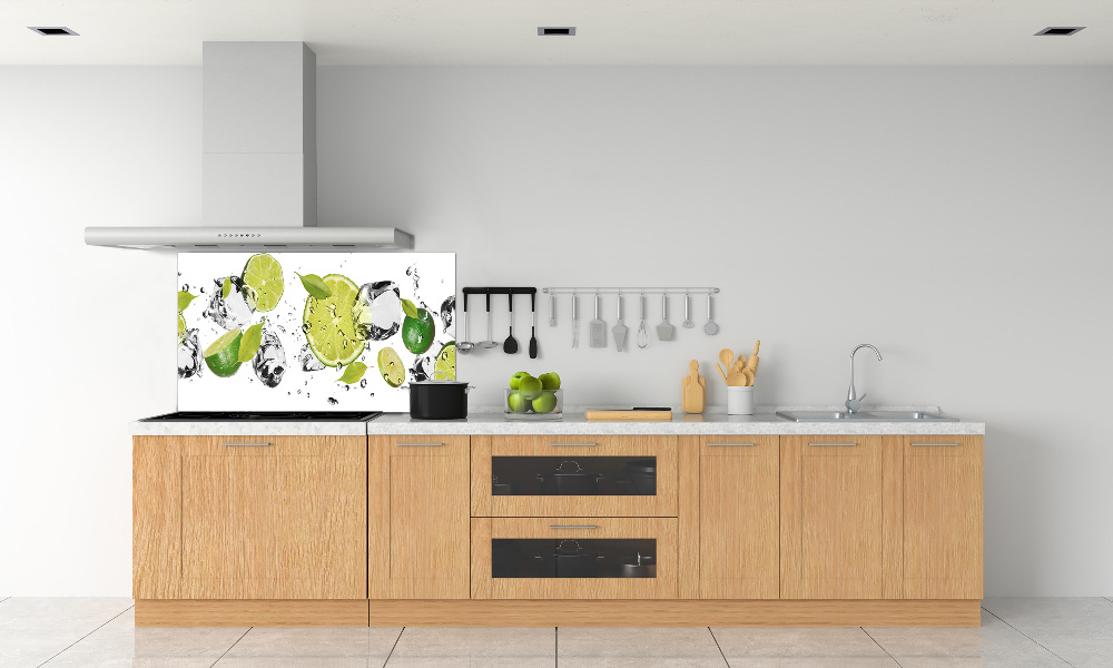 Glass splashback Lime and water