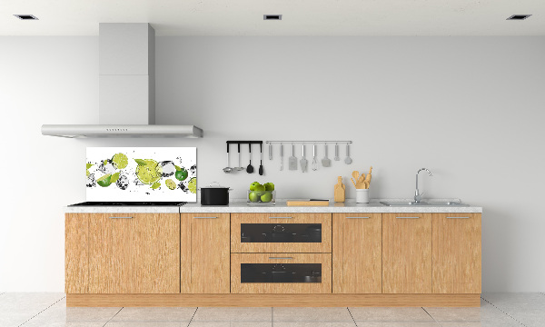 Glass splashback Lime and water