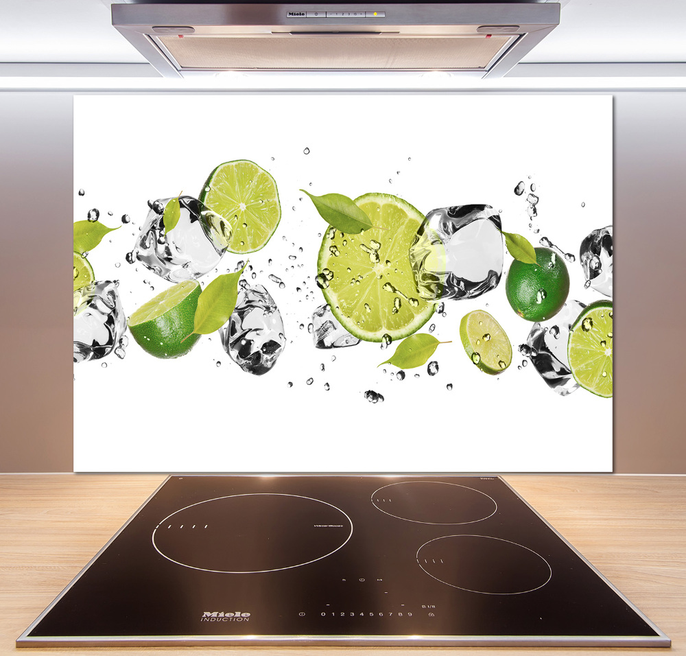 Glass splashback Lime and water