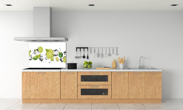 Glass splashback Lime and water