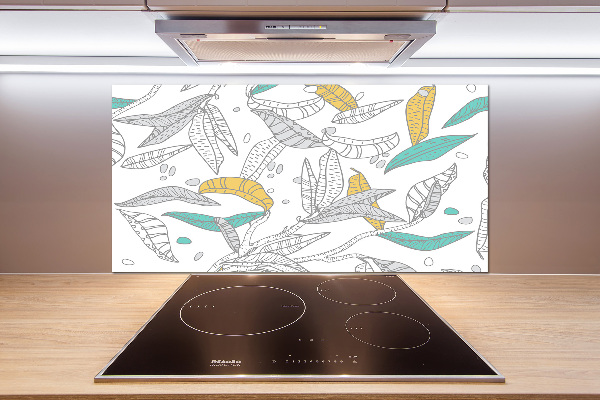 Kitchen splashback Colorful leaves