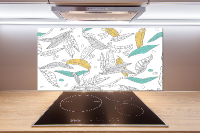 Kitchen splashback Colorful leaves