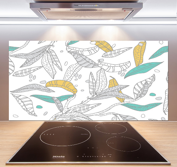 Kitchen splashback Colorful leaves