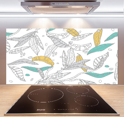 Kitchen splashback Colorful leaves