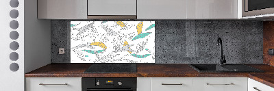 Kitchen splashback Colorful leaves