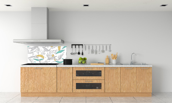 Kitchen splashback Colorful leaves