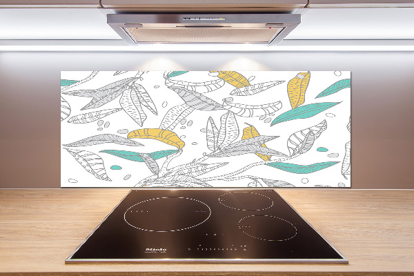 Kitchen splashback Colorful leaves