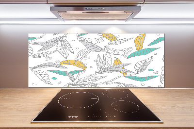 Kitchen splashback Colorful leaves