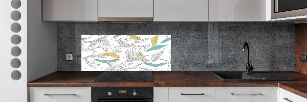 Kitchen splashback Colorful leaves