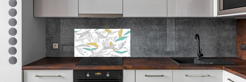 Kitchen splashback Colorful leaves