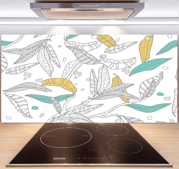 Kitchen splashback Colorful leaves