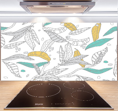 Kitchen splashback Colorful leaves