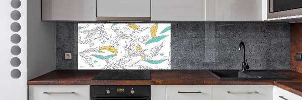 Kitchen splashback Colorful leaves