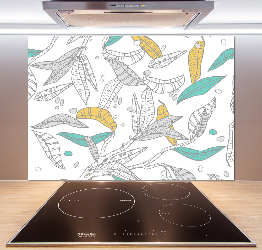 Kitchen splashback Colorful leaves