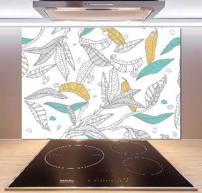 Kitchen splashback Colorful leaves