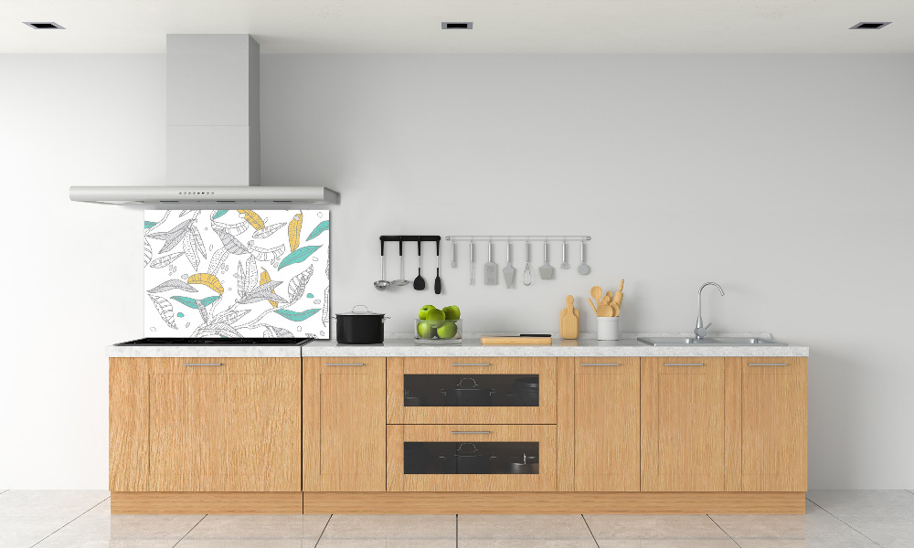 Kitchen splashback Colorful leaves