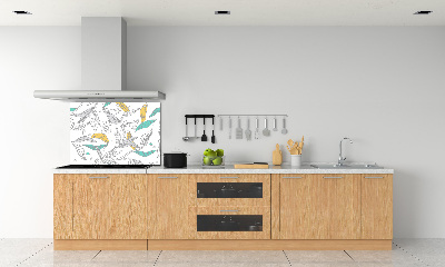 Kitchen splashback Colorful leaves