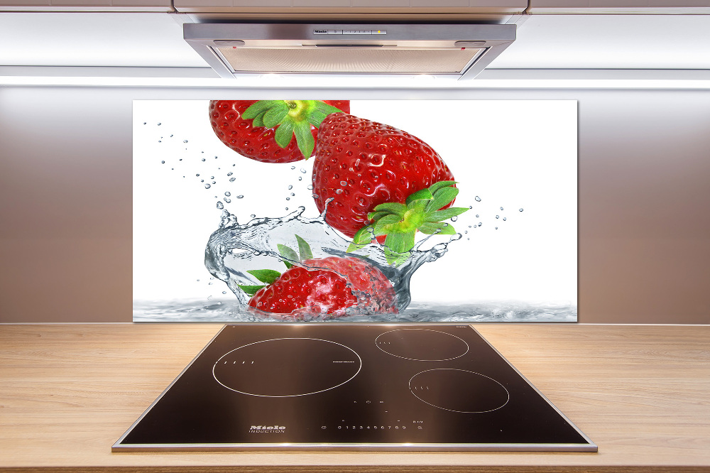 Kitchen splashback Strawberries and water