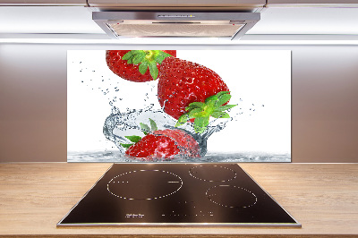 Kitchen splashback Strawberries and water