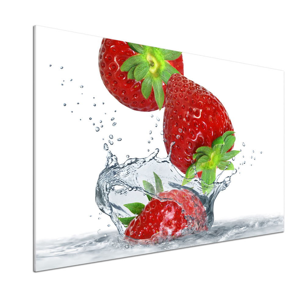 Kitchen splashback Strawberries and water