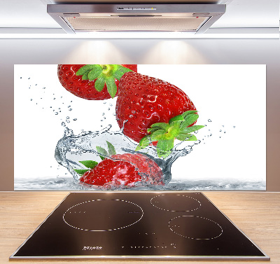 Kitchen splashback Strawberries and water