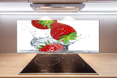 Kitchen splashback Strawberries and water