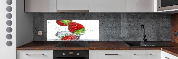 Kitchen splashback Strawberries and water