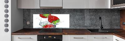 Kitchen splashback Strawberries and water